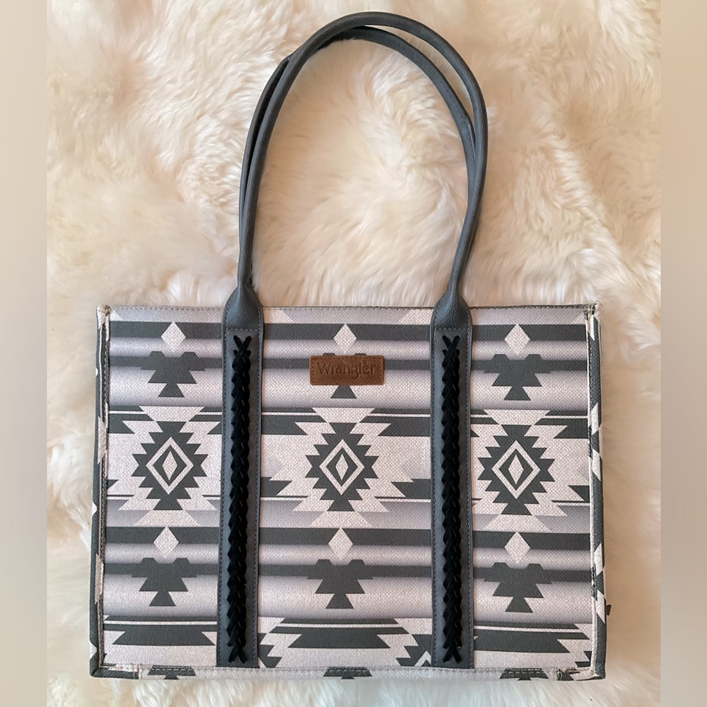 Wrangler Southwestern Print Canvas Large Wide Tote
